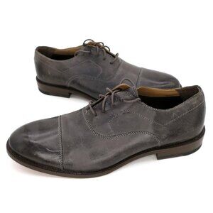 Johnston & Murphy Jasper Cap Toe Gray Italian Calfskin Leather Dress Shoes 12M